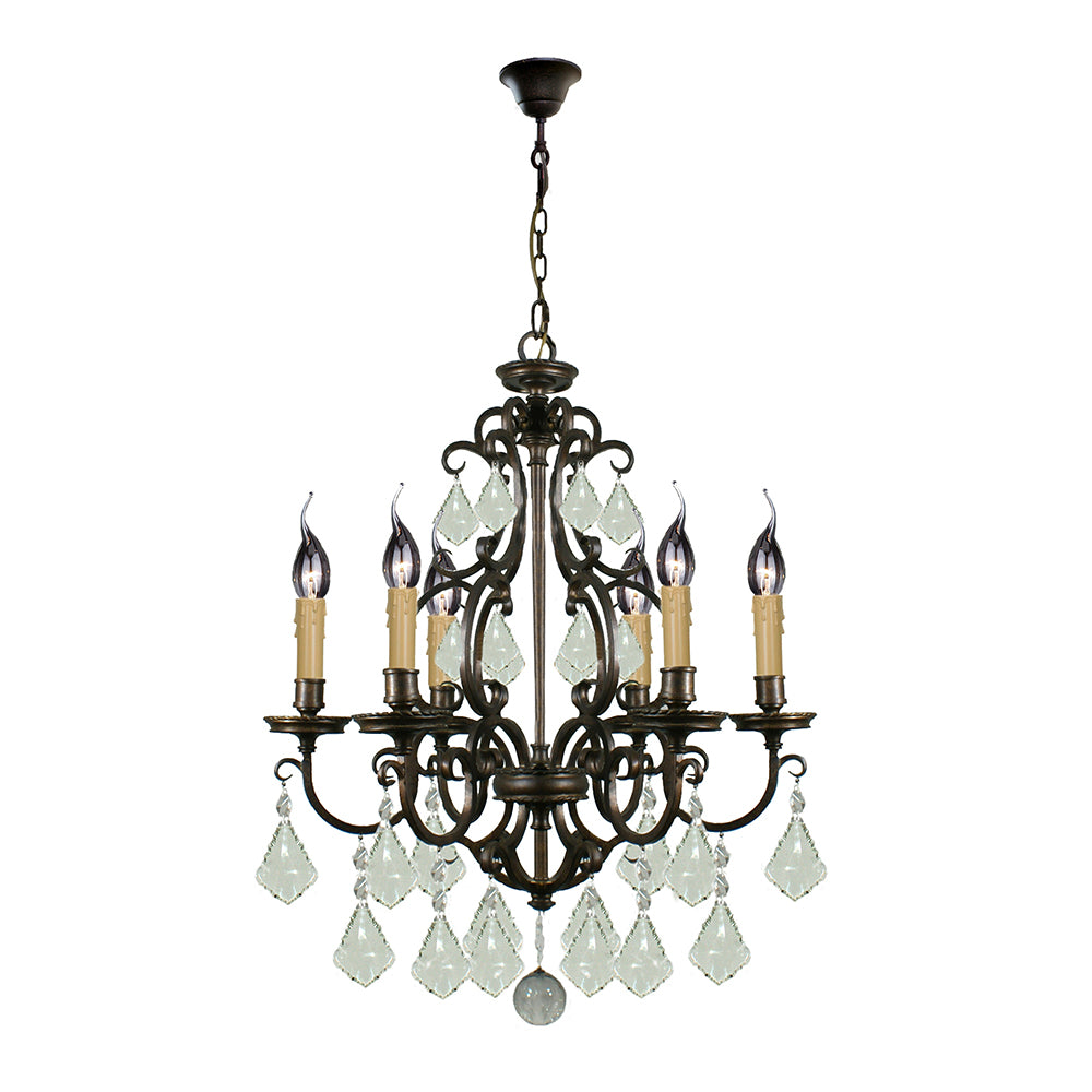 6 light bronze deals chandelier