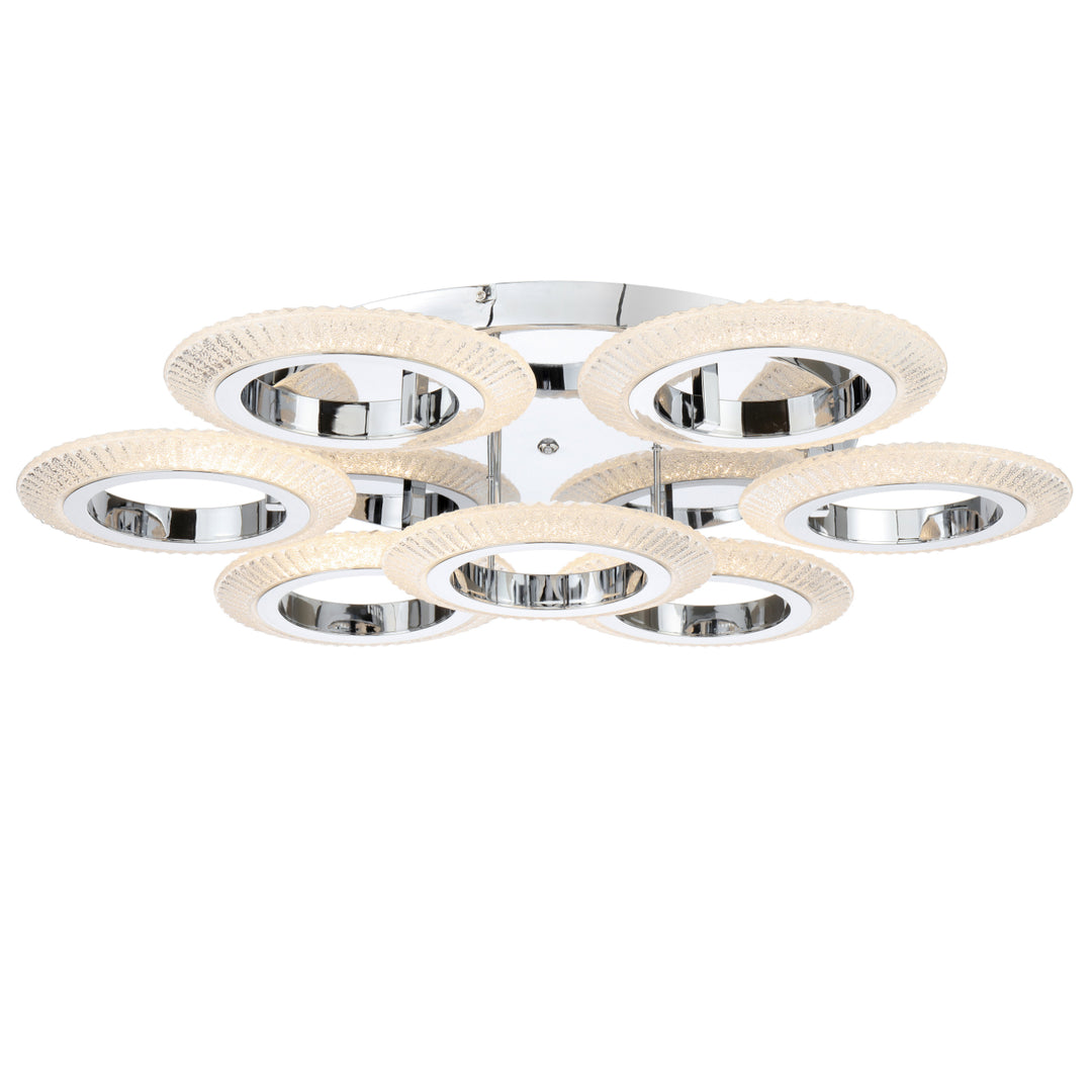 Luna 7 Ring Crystal Look LED Tri Colour 77w Close to Ceiling