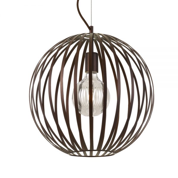 Metal sphere store pendant light