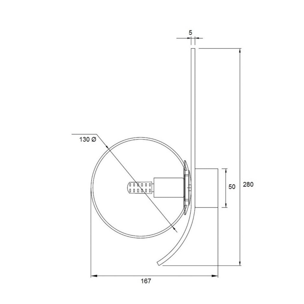 Oris Satin Brass and Amber Bubble Glass Modern Retro Wall Light