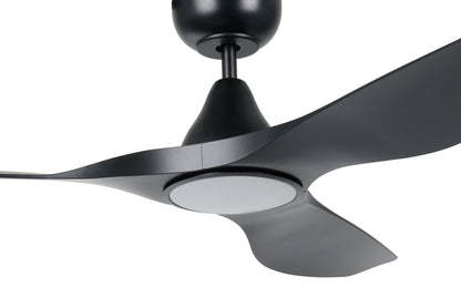 Surf 48&quot;/1220mm 3 Blade Black with LED Light DC Motor ABS Ceiling Fan