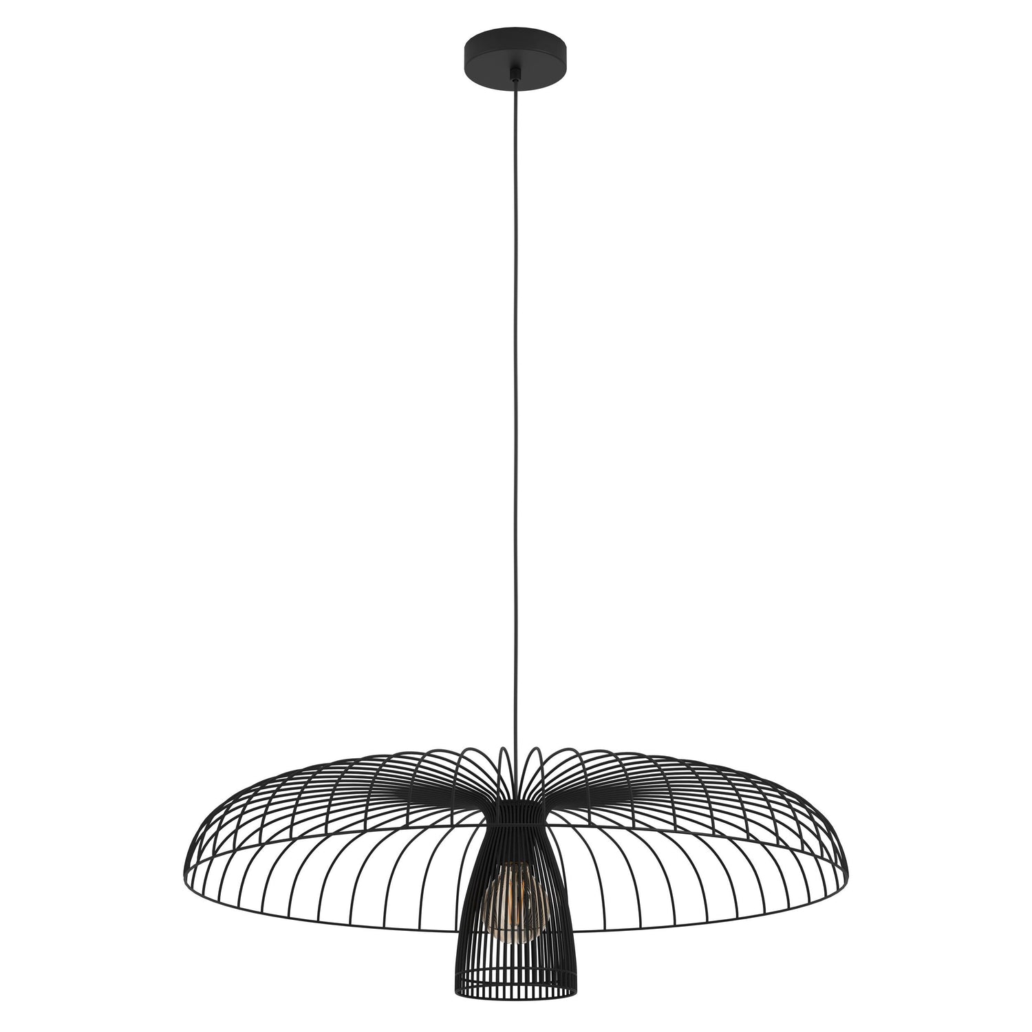 Champerico 77cm Black Mesh Cage Modern Industrial Pendant