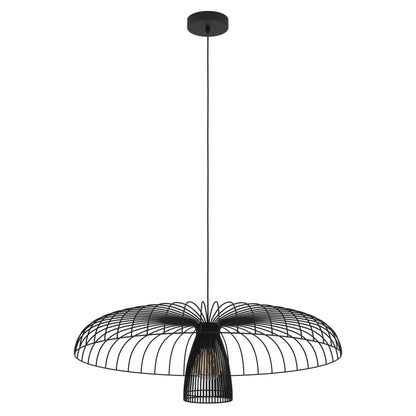 Champerico 77cm Black Mesh Cage Modern Industrial Pendant