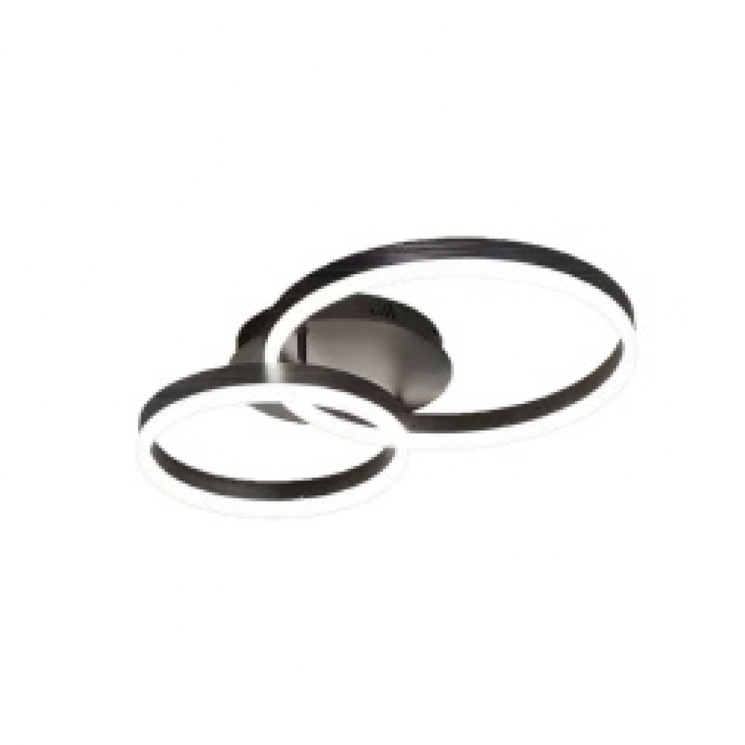 QL9113 Black 2 Ring Round Tri-Colour with Remote Ceiling Light