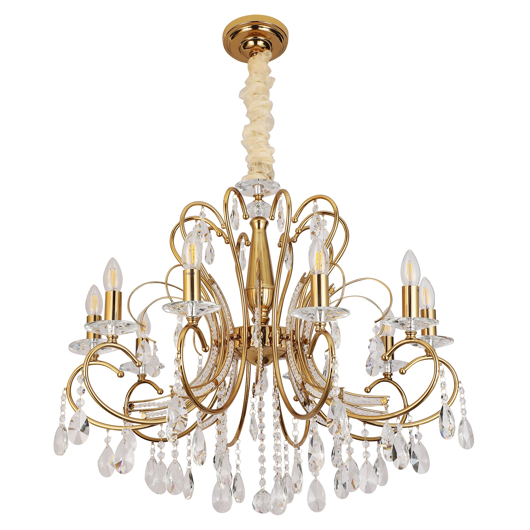 Belice 10 Light Gold Traditional Classic Chandelier