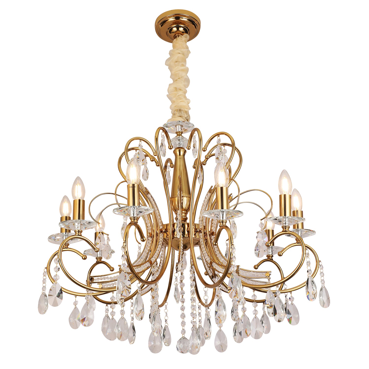 Belice 10 Light Gold Traditional Classic Chandelier