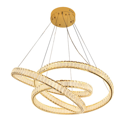 Infinity 800mm Gold and Crystal Tri-Colour Remote Controlled Chandelier