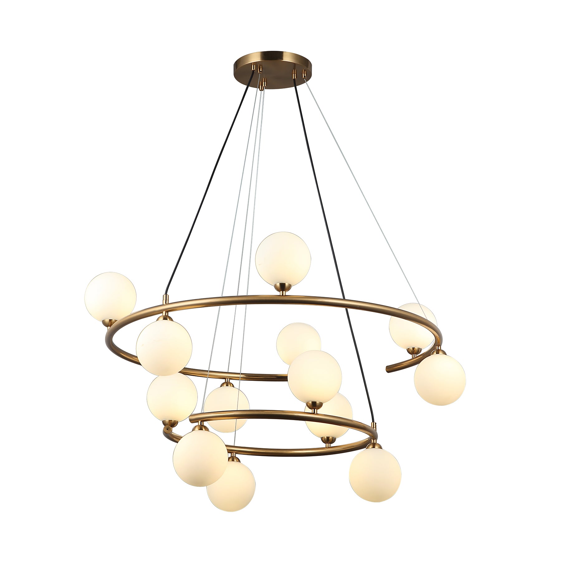 Kimba 13 Light Bronze and White Contemporary Pendant