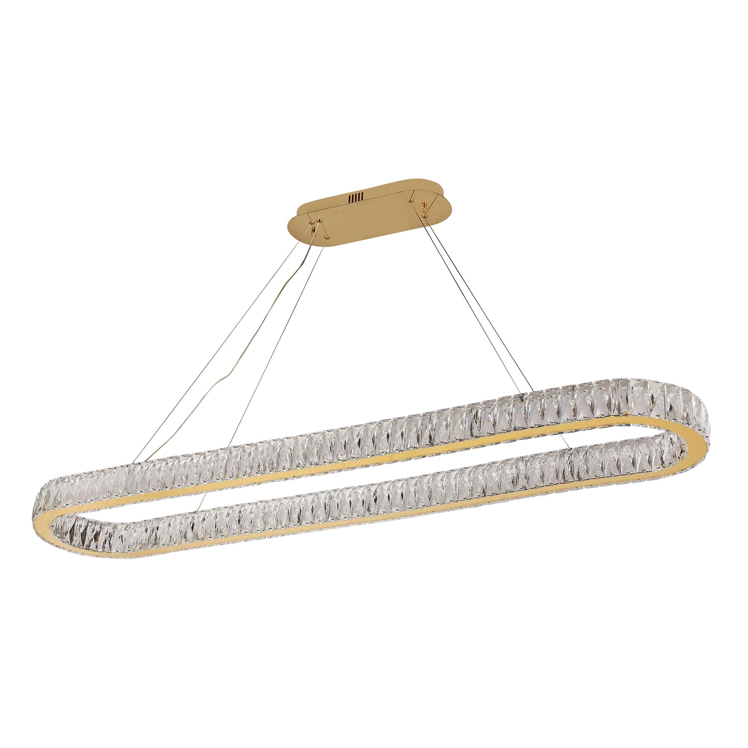 Lumia 1500mm Gold and Crystal Tri-Colour Remote Controlled Chandelier