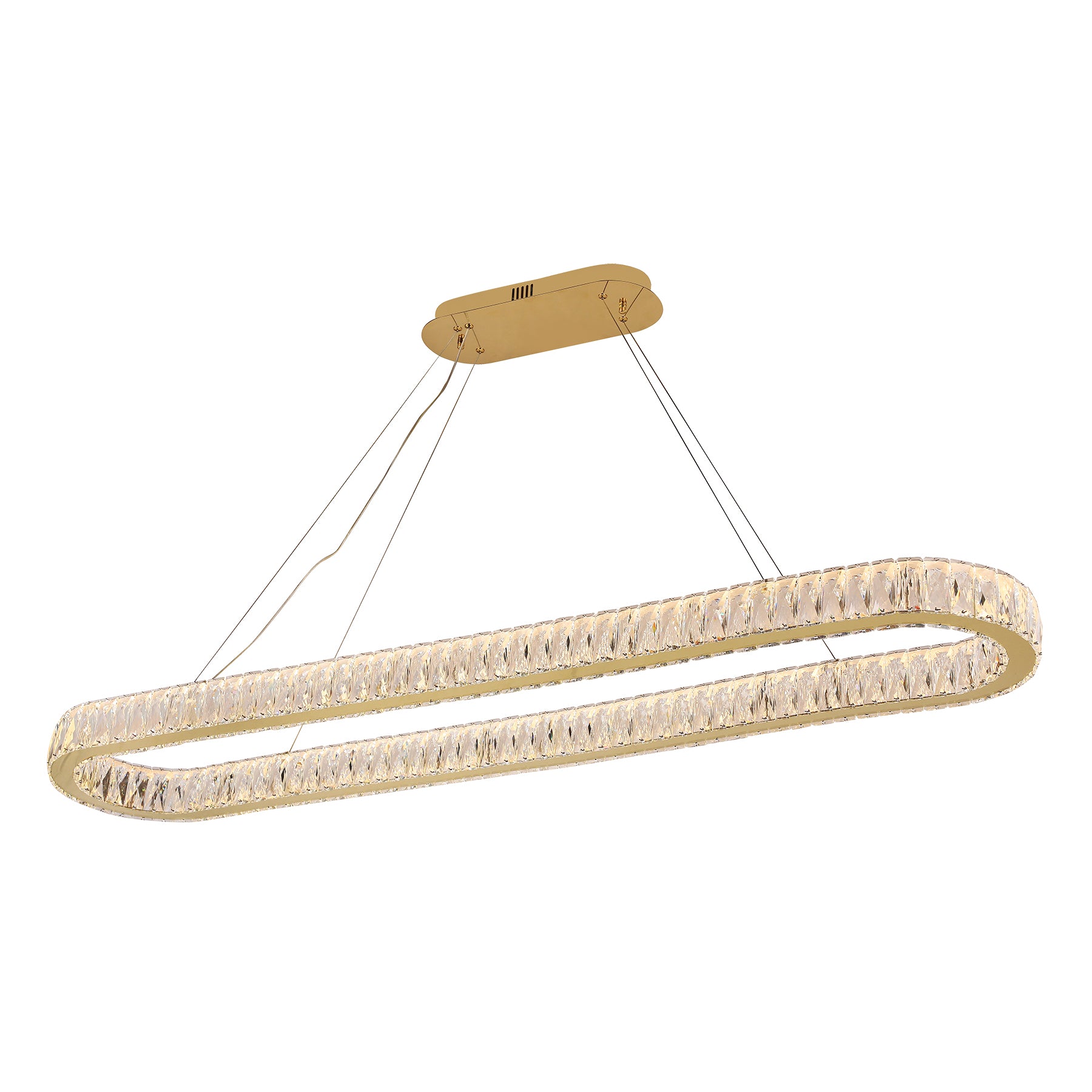 Lumia 1500mm Gold and Crystal Tri-Colour Remote Controlled Chandelier