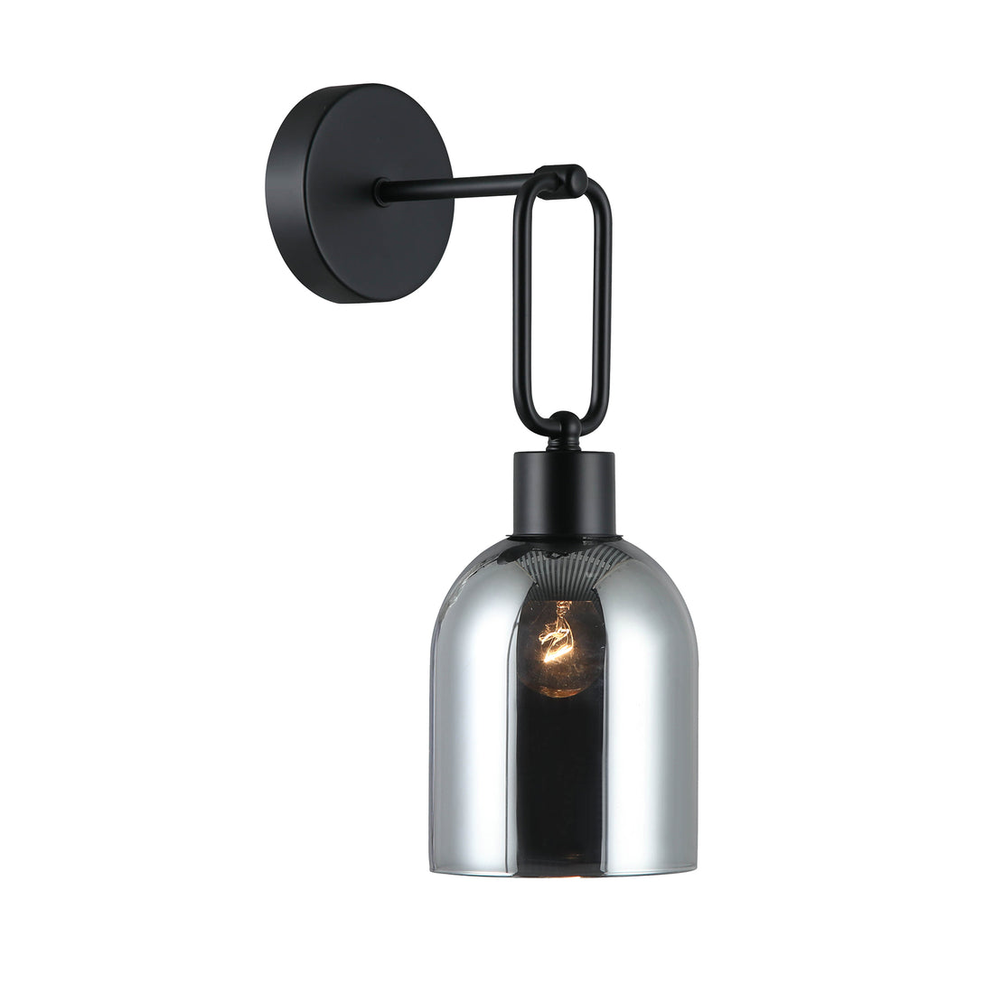 Nelsea Black and Smoke Modern Wall Light