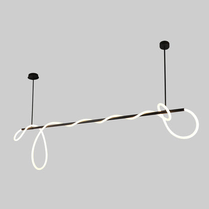 Palma 2000mm Linear Sand Black Tri-Colour Remote-Controlled LED Contemporary Pendant