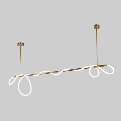 Palma 2000mm Linear Gold Tri-Colour Remote-Controlled LED Contemporary Pendant