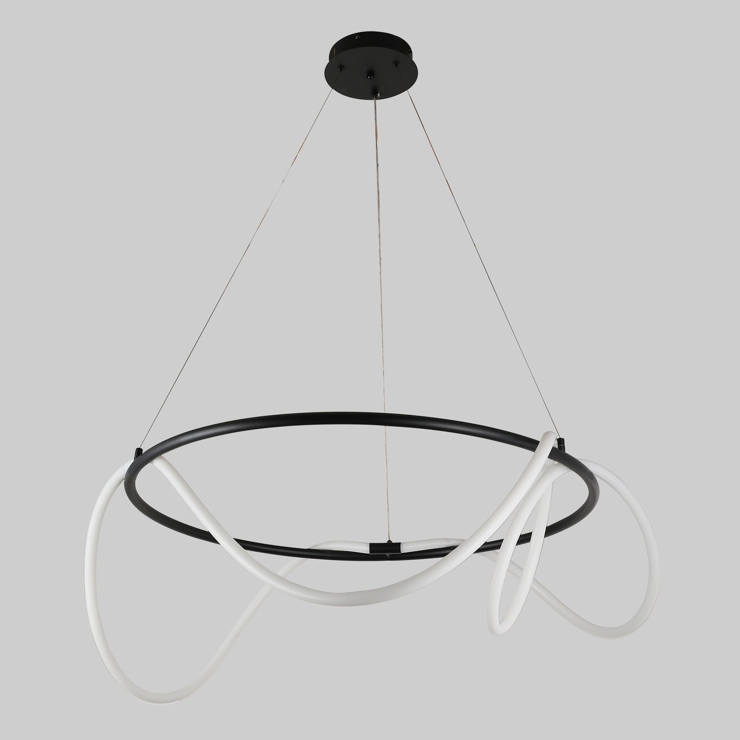 Palma 800mm Sand Black Tri-Colour Remote-Controlled LED Contemporary Round Pendant