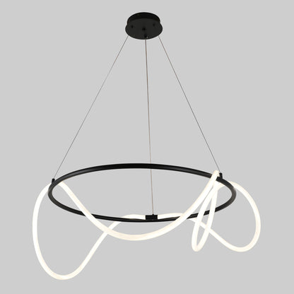 Palma 800mm Sand Black Tri-Colour Remote-Controlled LED Contemporary Round Pendant