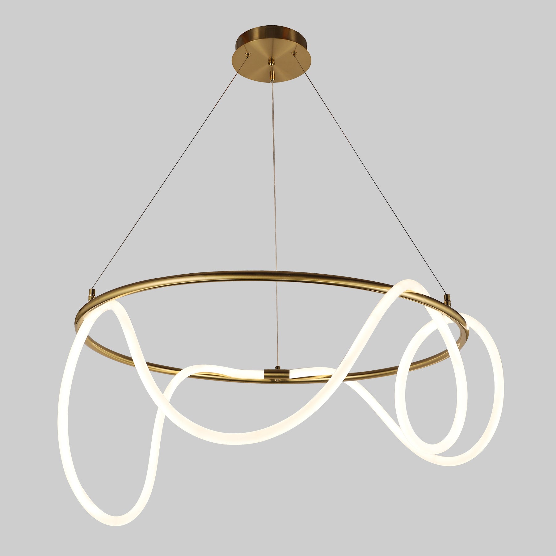 Palma 800mm Gold Tri-Colour Remote-Controlled LED Contemporary Round Pendant