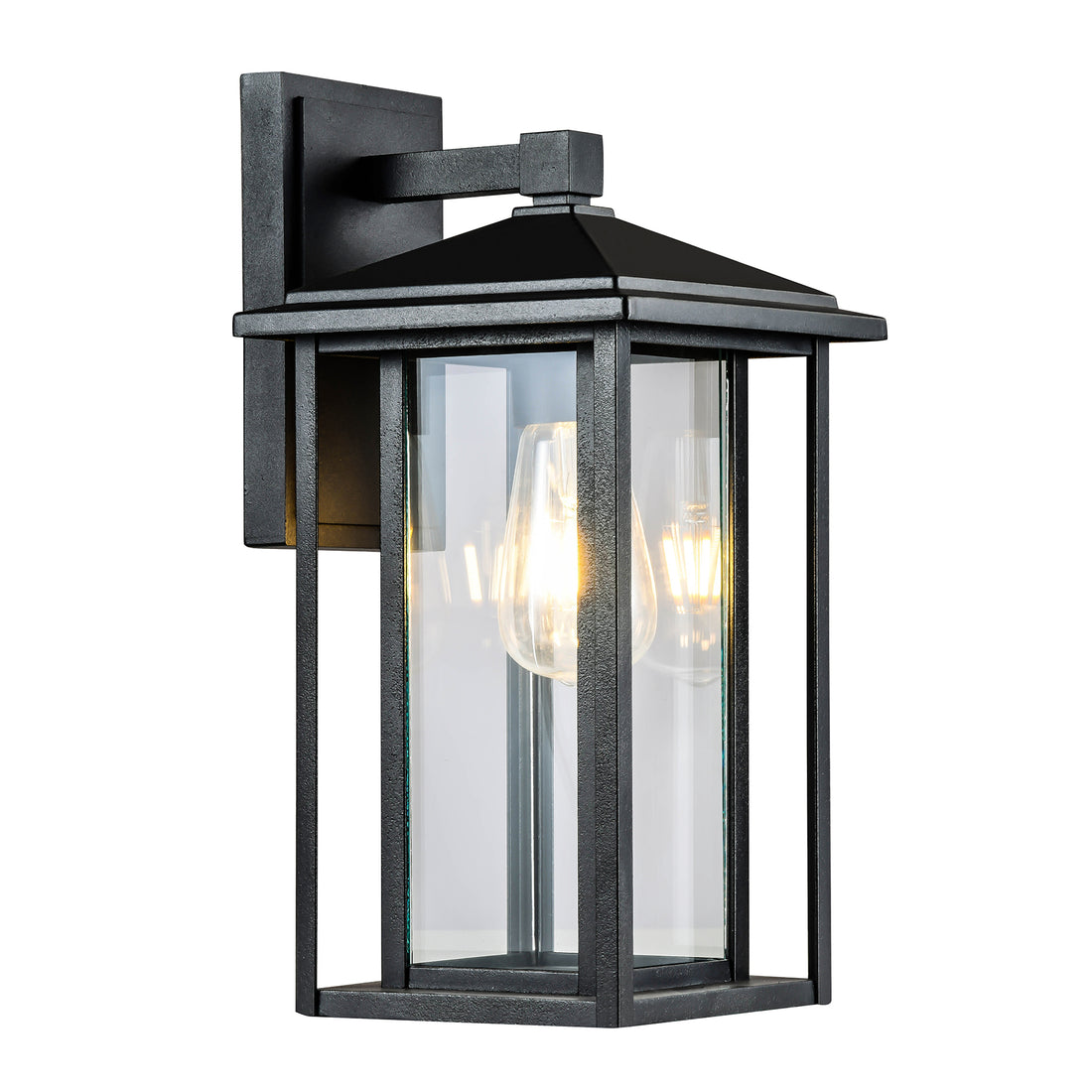 Ripley Medium Black with Clear Glass Outdoor Coach Light