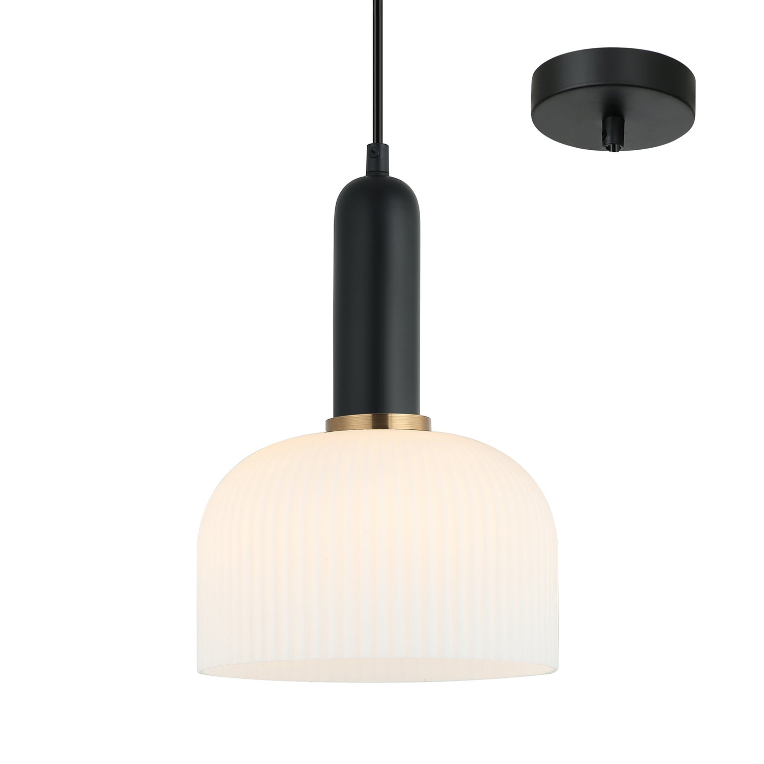 Talli Black and White Frost Modern Retro Pendant