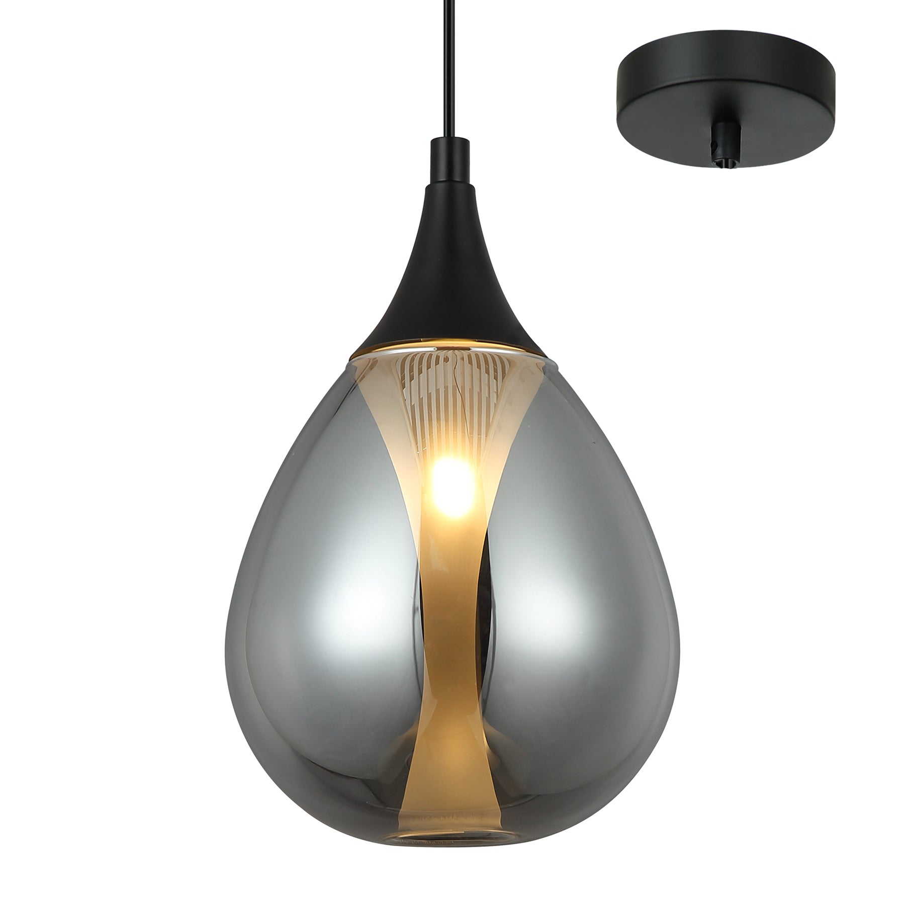 Valeria Black and Smoke Modern Single Pendant