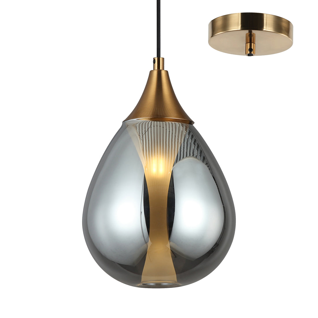 Valeria Bronze and Smoke Modern Single Pendant