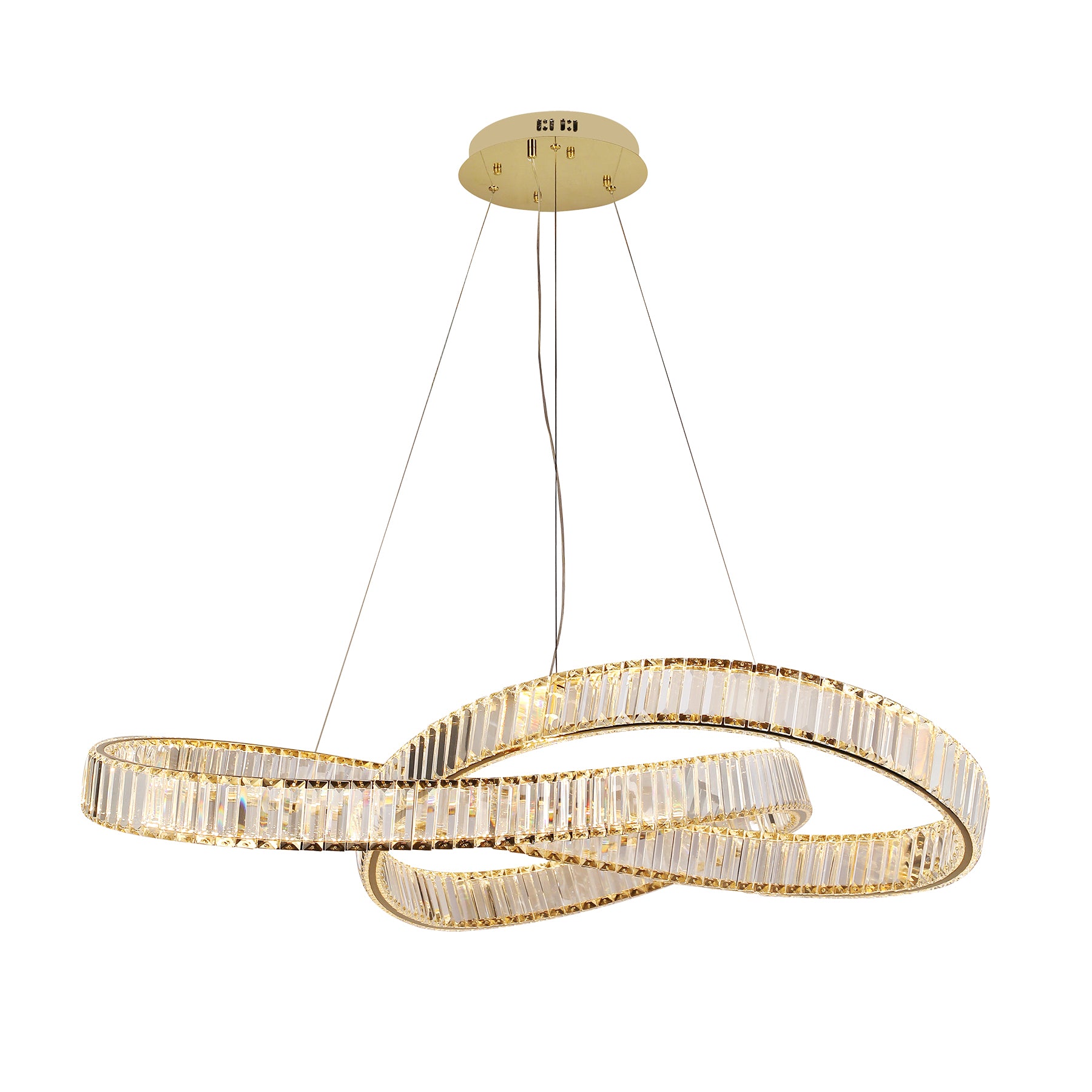 Venice 980mm Gold and Crystal Tri-Colour Remote Controlled Chandelier