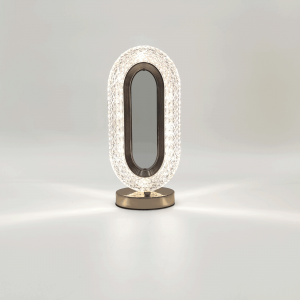 Oval Gold Crystal-Look Rechargeable Table Lamp