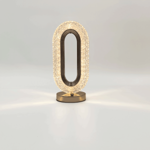 Oval Gold Crystal-Look Rechargeable Table Lamp