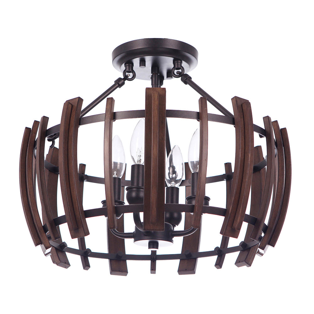 Black semi deals flush mount chandelier