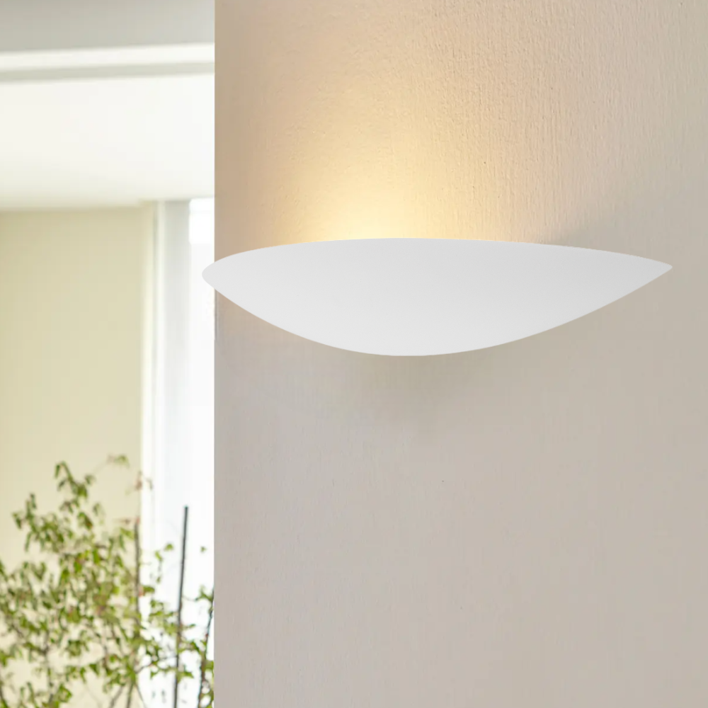 Leone White Gypsum Modern Sleek Indoor Wall Light