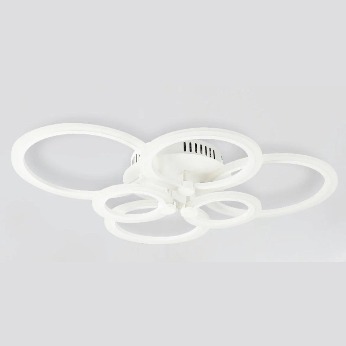 Mykonos White 6 Ring LED Tri-Colour Remote Control Close to Ceiling