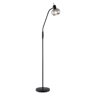 Marbell Black with Smoke Glass Retro Classic Floor Lamp