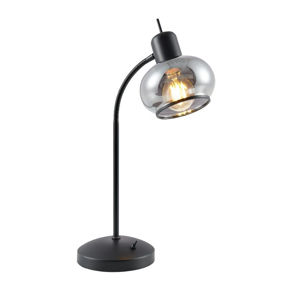 Marbell Black with Smoke Glass Retro Classic Table Lamp