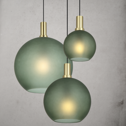 Patino 30cm Gold and Black with Green Glass Modern Pendant