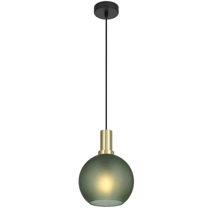 Patino 20cm Gold and Black with Green Glass Modern Pendant