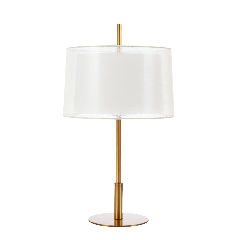 Vale White and Antique Gold Dual Shade Table Lamp