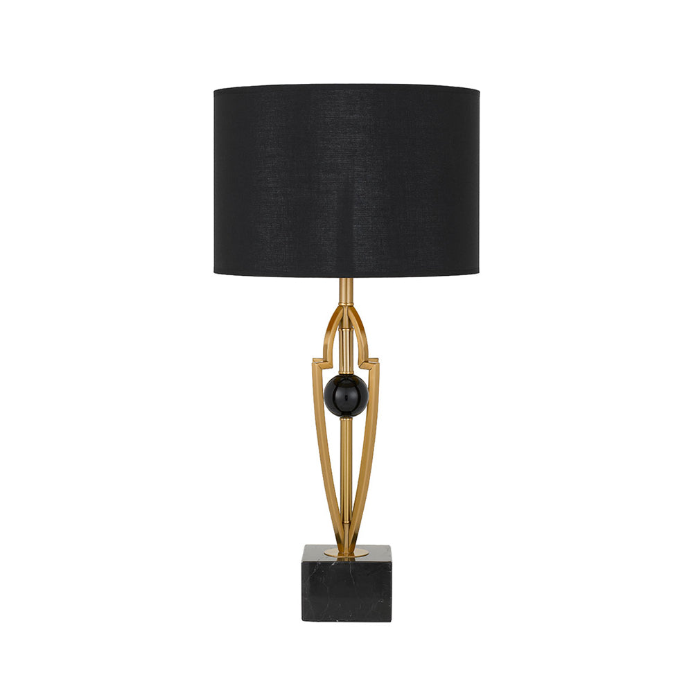 Vardo Black and Antique Gold Retro Contemporary Table Lamp