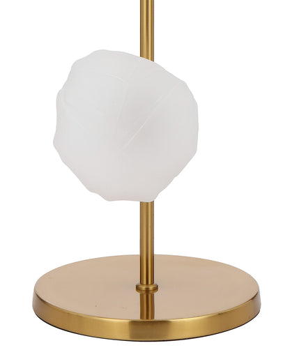 Zeeca 6 Light Antique Gold with Frost Textured Glass Contemporary Floor Lamp