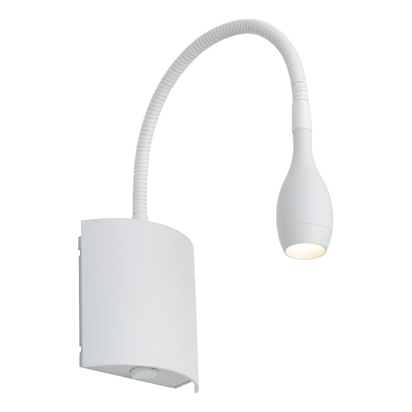 Lund White 3w 3000k LED Adjustable Arm Modern Wall Light