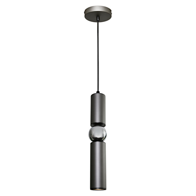 Rolo Charcoal and Chrome Slim Industrial Pendant