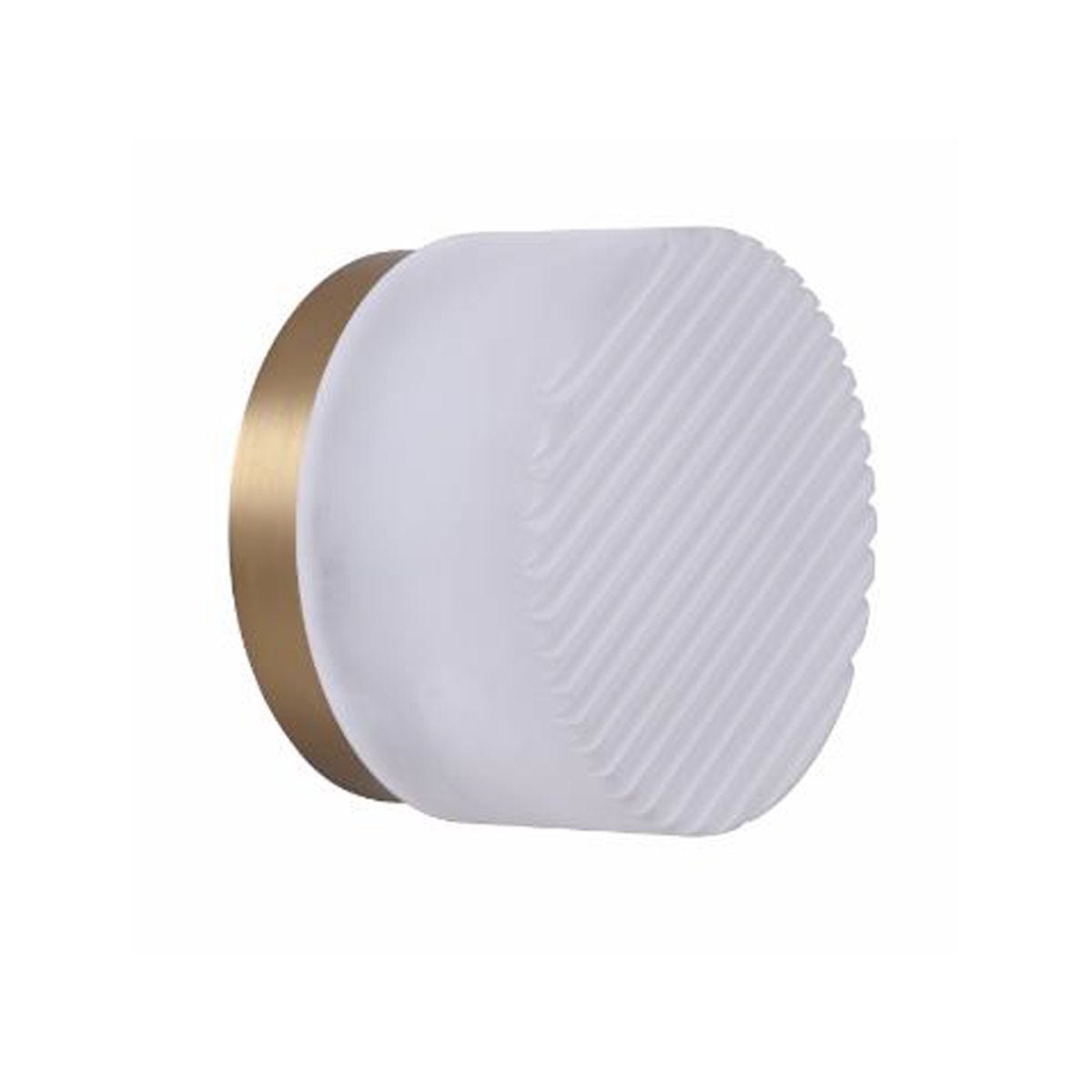 Ripple Satin Brass and Frost Textured Glass Tri-Colour LED Modern Retro Wall Light