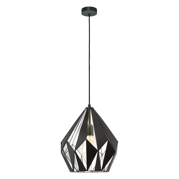 Carlton Black/Silver Medium Prism Cut Pendant