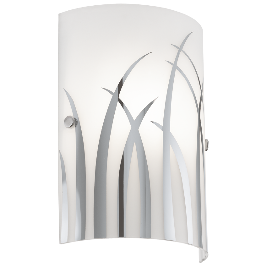 Rivato Chrome Grass Print Wall Sconce Light