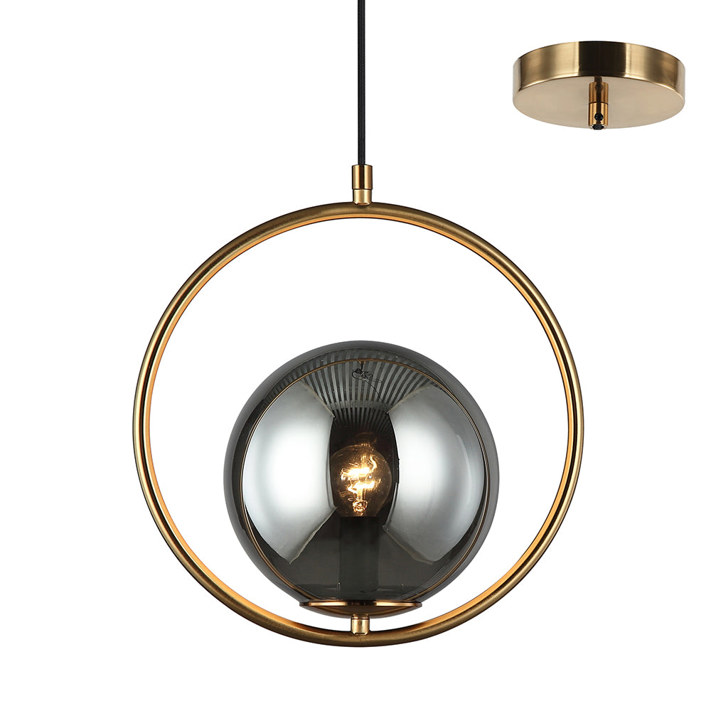 Fifi Round Bronze and Smoke Modern Pendant