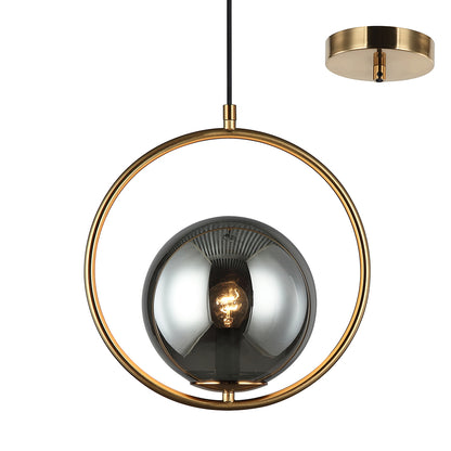 Fifi Round Bronze and Smoke Modern Pendant