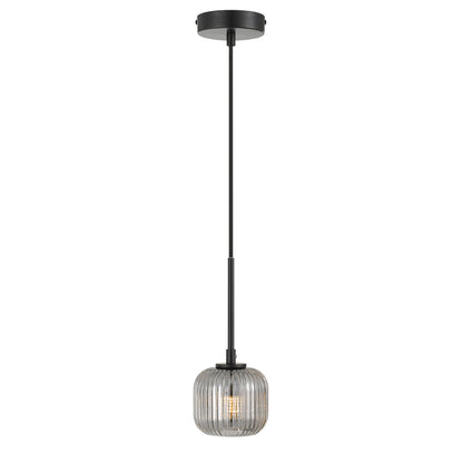 Bobo 1 Light Black with Smoke Glass Pendant