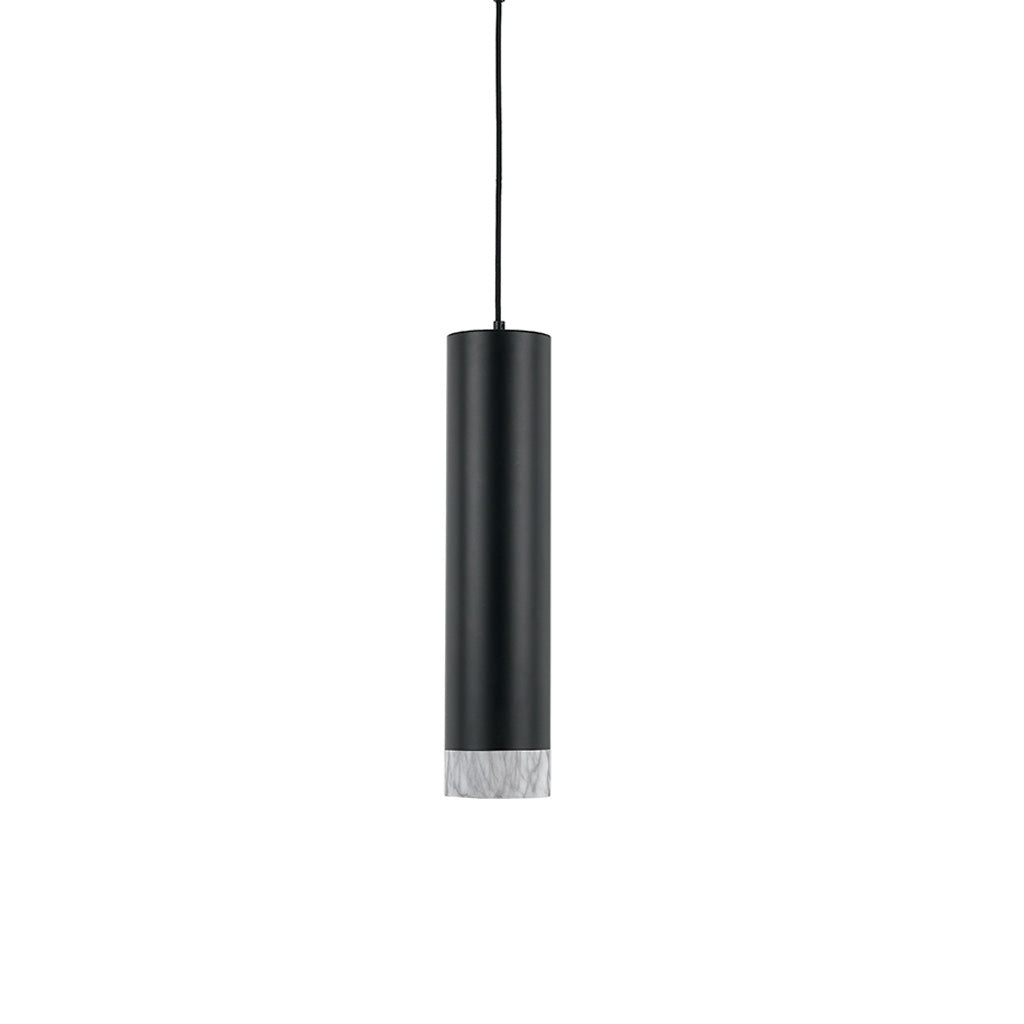 Dakota Black/Marble Large Cylinder Pendant