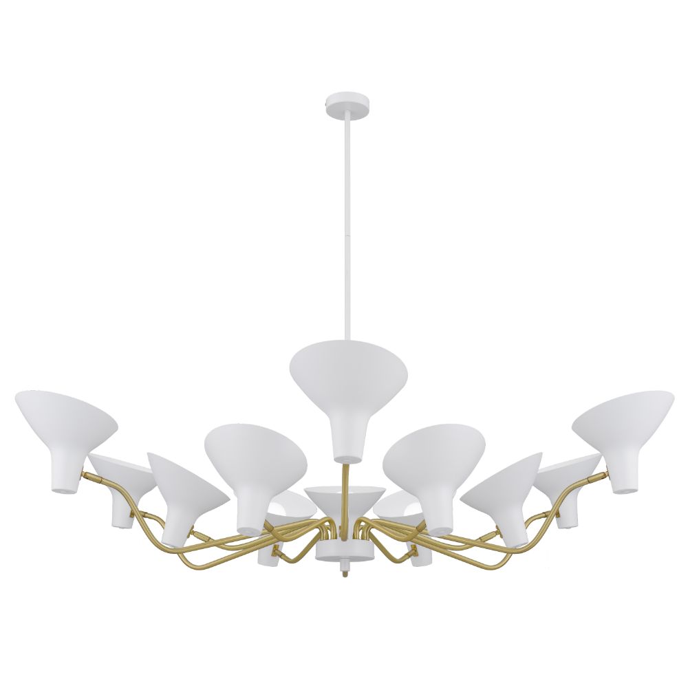 Farbon 12 Light White Mid-Century Modern Pendant