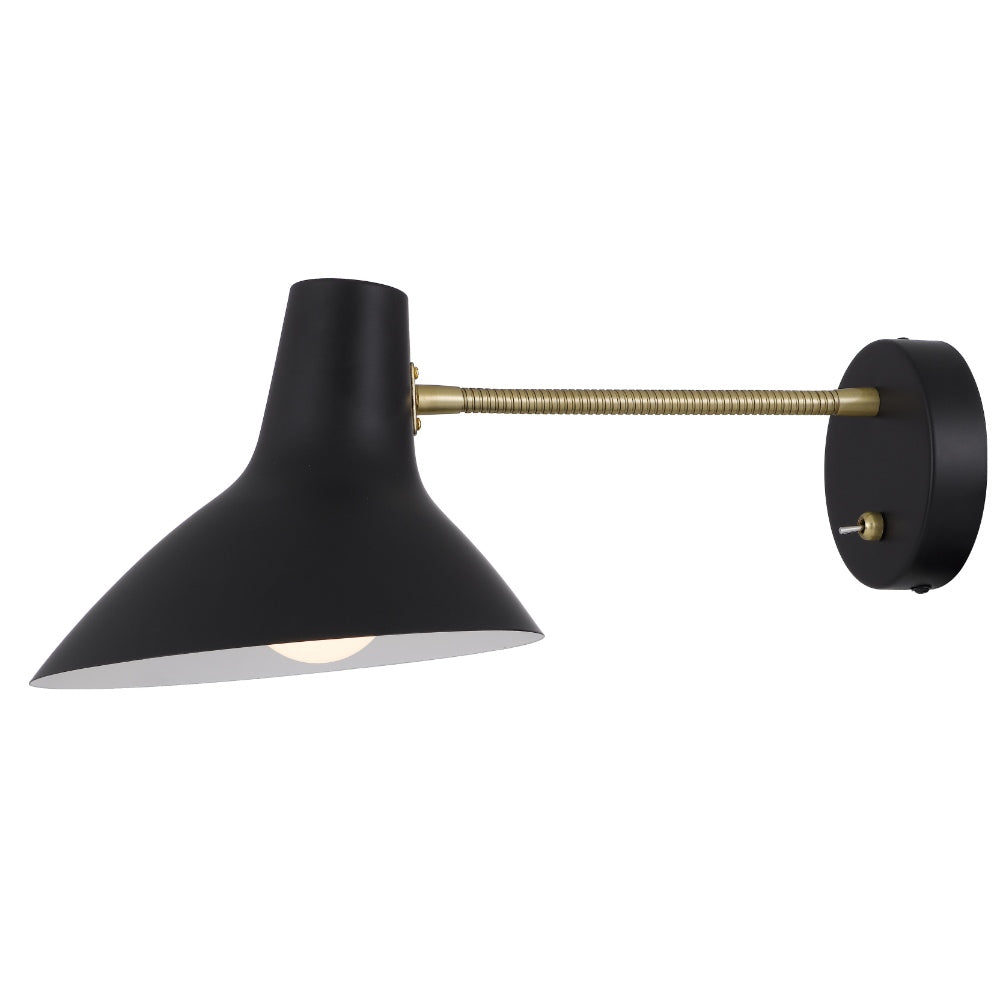 Farbon Short Black Mid-Century Modern Wall Light