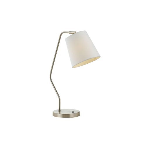 Jody Nickel Adjustable Drum Shade Modern Gooseneck Desk Lamp