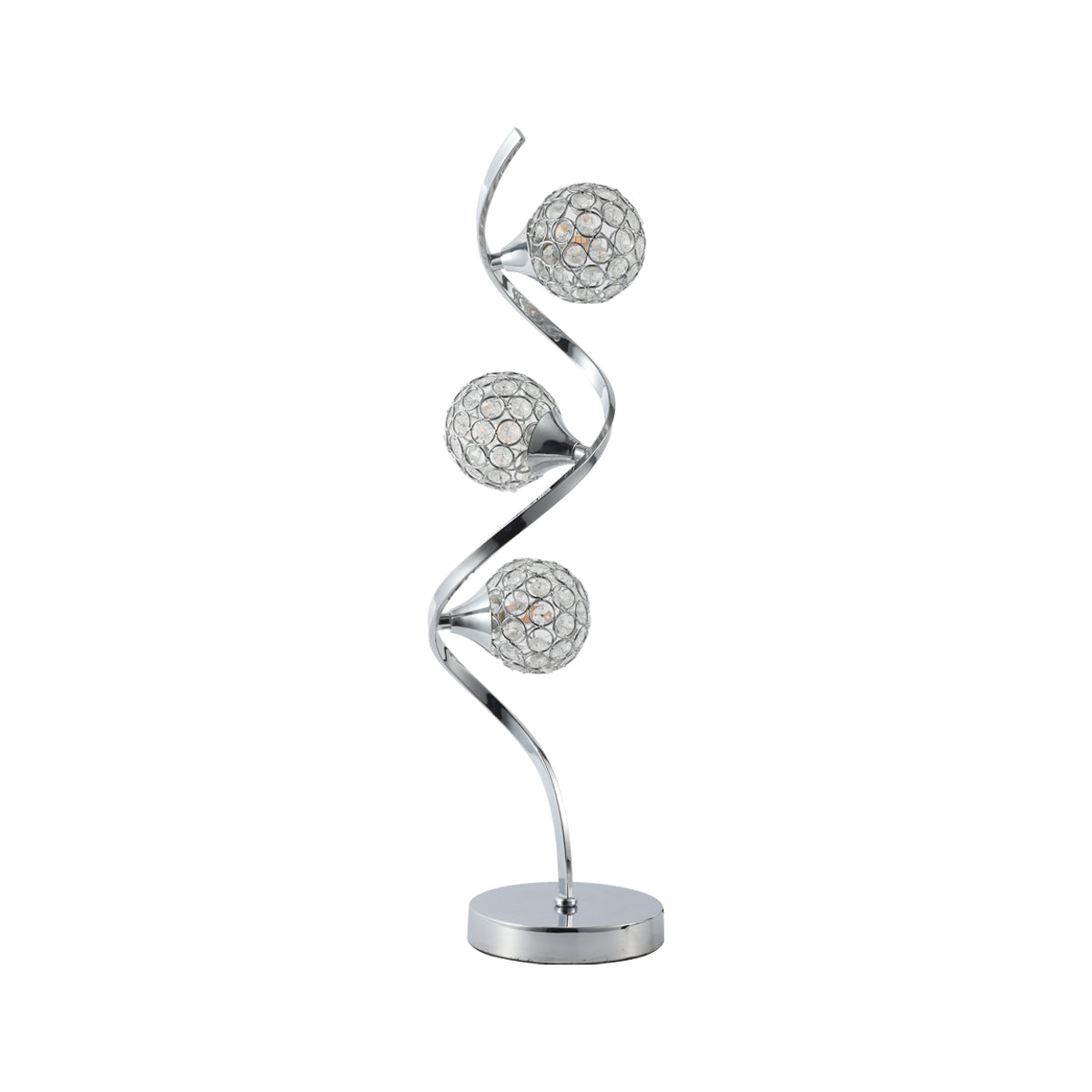 Gordon Chrome and Crystal 3 Light Table Lamp